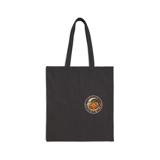 Fall Pumpkin Tote Bag — Cotton Canvas Harvest Grocery Tote