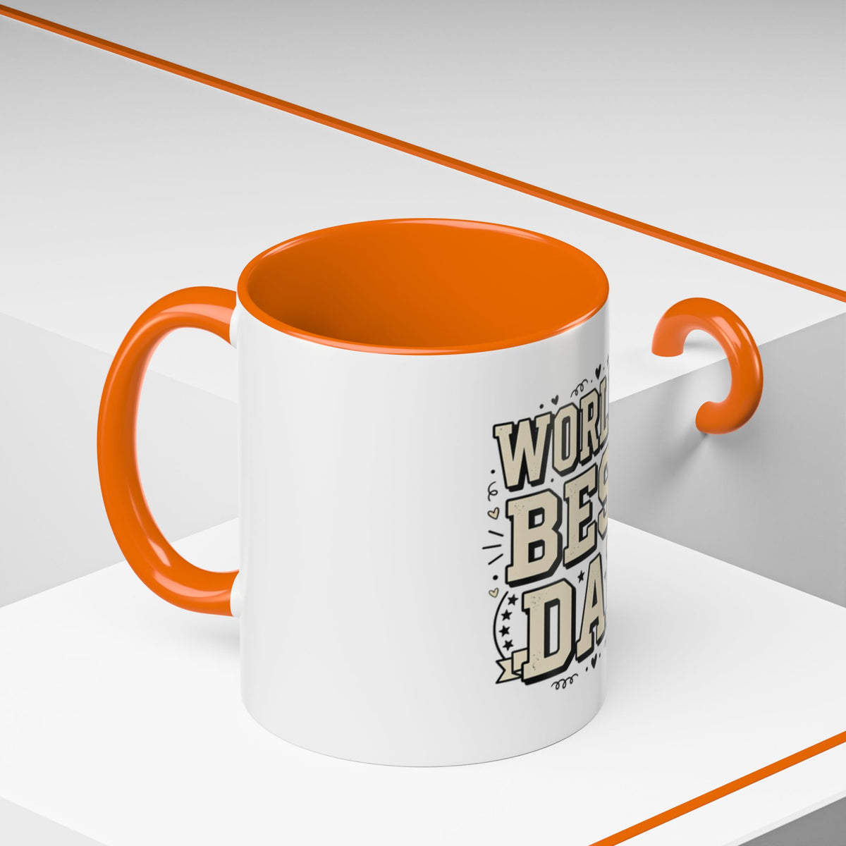 World's Best Dad Accent Coffee Mug — Father's Day Gift (11/15oz)