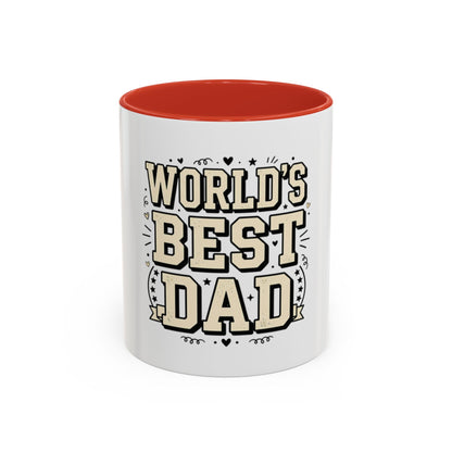 World's Best Dad Accent Coffee Mug — Father's Day Gift (11/15oz)