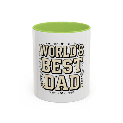 World's Best Dad Accent Coffee Mug — Father's Day Gift (11/15oz)