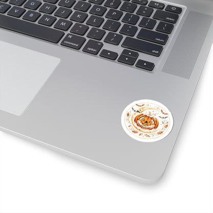 Halloween Pumpkin Kiss-Cut Sticker – Cute Jack-O'-Lantern Decorative Vinyl Decal
