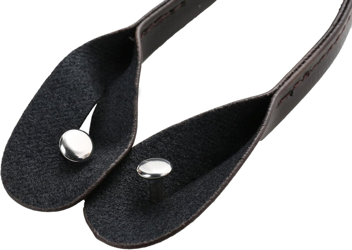 Men'S Brown Button End Suspenders - Y-Back Elastic Tuxedo Braces