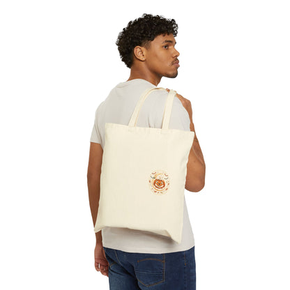 Fall Pumpkin Tote Bag — Cotton Canvas Harvest Grocery Tote