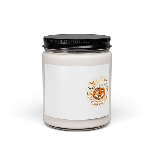 Pumpkin Spice Scented Soy Candle – 9oz Fall Pumpkin Jar Candle (Halloween Harvest)