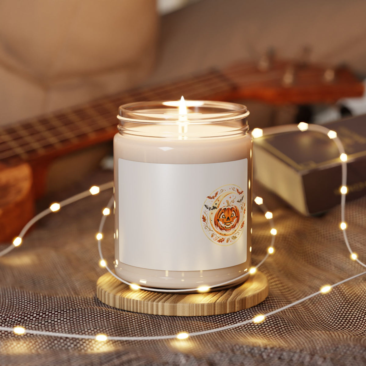 Pumpkin Spice Scented Soy Candle – 9oz Fall Pumpkin Jar Candle (Halloween Harvest)
