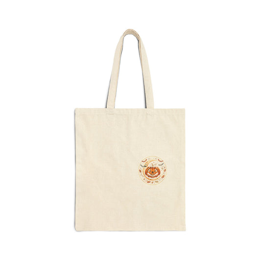 Fall Pumpkin Tote Bag — Cotton Canvas Harvest Grocery Tote