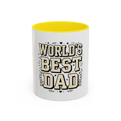 World's Best Dad Accent Coffee Mug — Father's Day Gift (11/15oz)